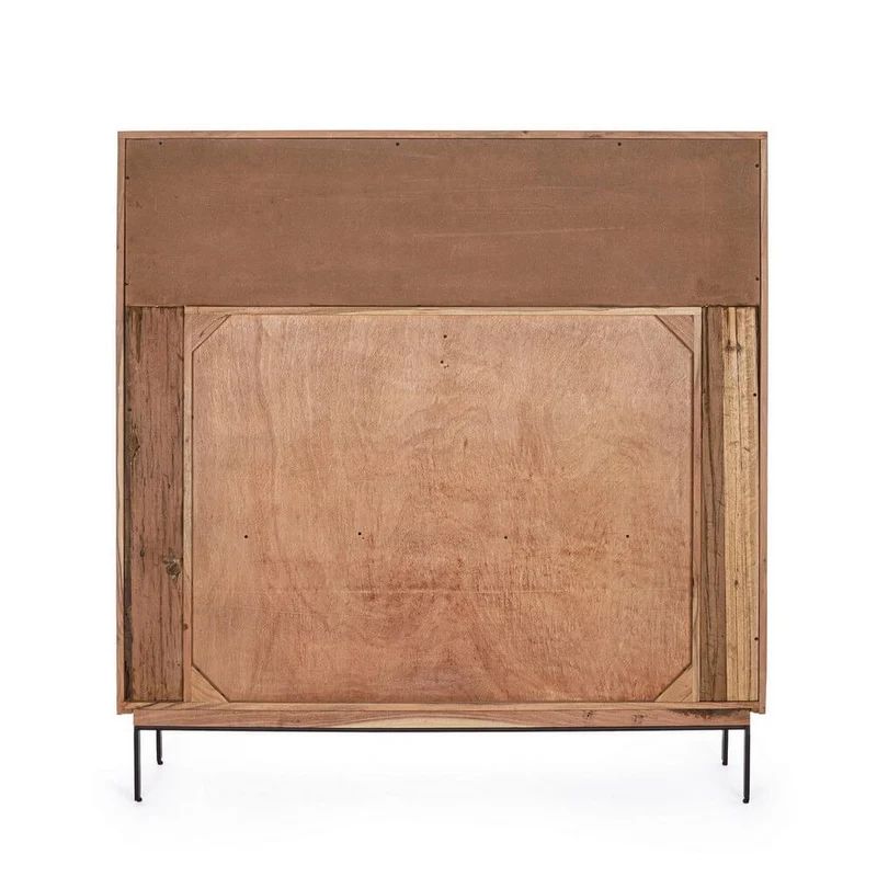 Credenza Alta 2 Ante 2 Cassetti in Legno di Acacia con Gambe in Acciaio - MANGAL