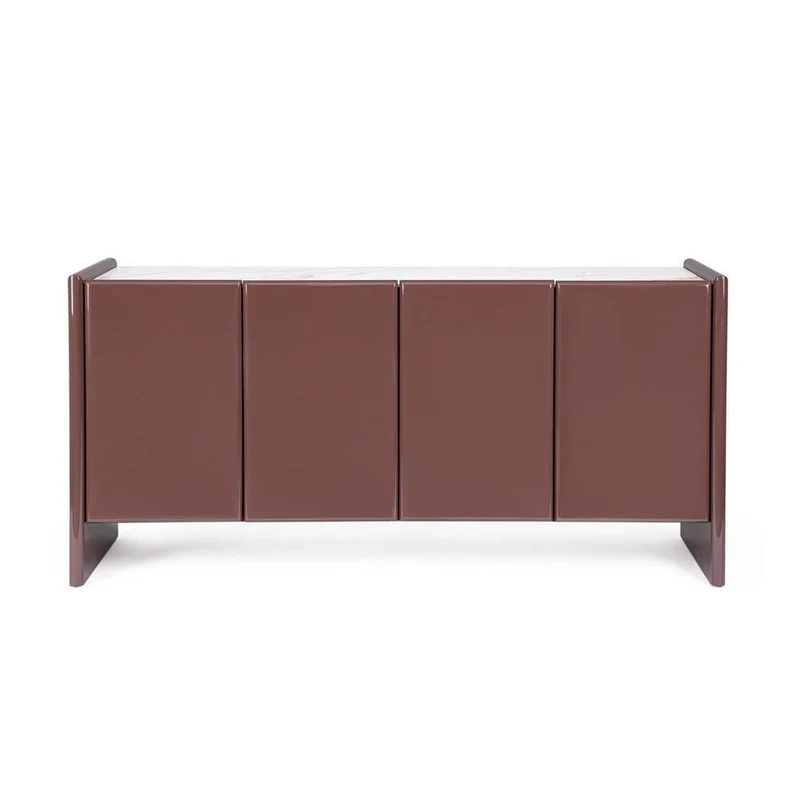 Credenza 4 Ante Laccata con Piano in Pietra Sinterizzata - OTILIA