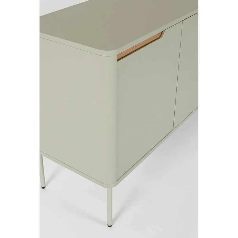 Credenza 4 Ante con Gambe in Acciaio e Finitura Laccata Opaca - NATHAN