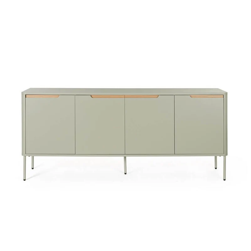 Credenza 4 Ante con Gambe in Acciaio e Finitura Laccata Opaca - NATHAN