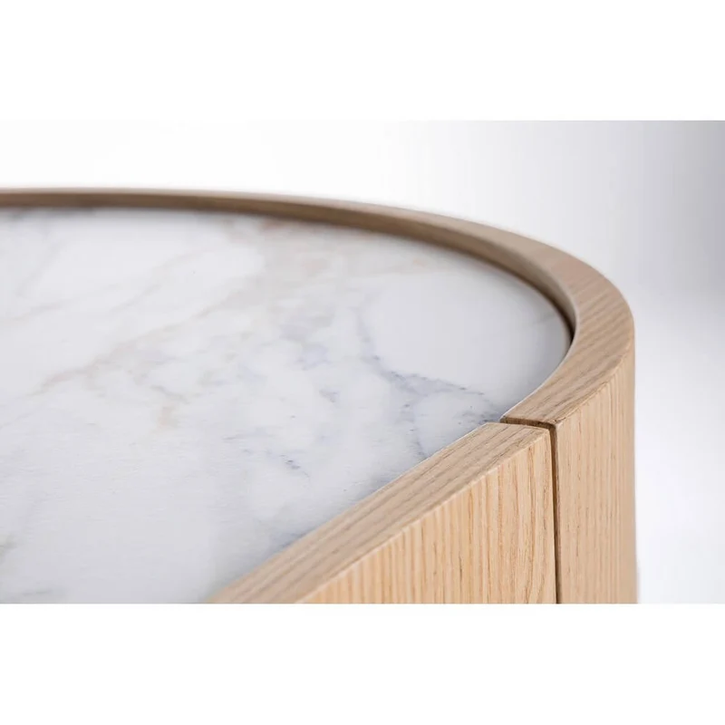 Credenza 3 Ante in Legno di Quercia con Piano in Pietra Sinterizzata - OTILIA