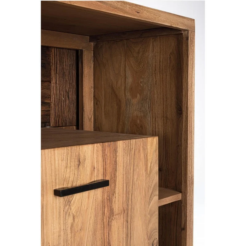 Credenza 3 Ante in Legno di Acacia con Gambe in Acciaio - MANGAL