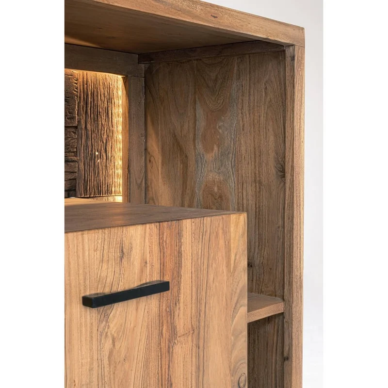 Credenza 3 Ante in Legno di Acacia con Gambe in Acciaio - MANGAL
