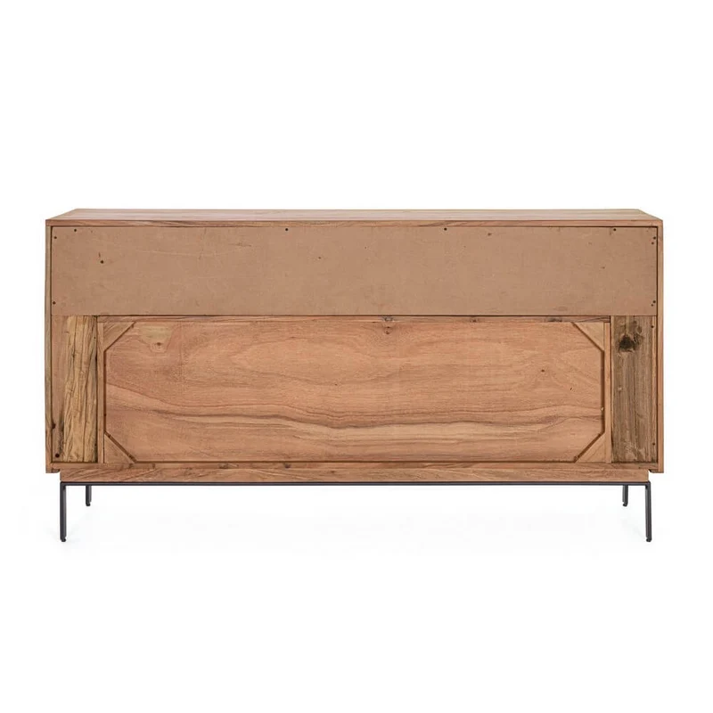 Credenza 3 Ante in Legno di Acacia con Gambe in Acciaio - MANGAL