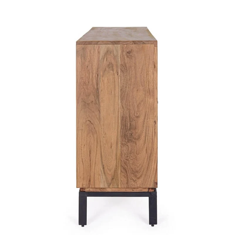 Credenza 3 Ante in Legno di Acacia con Gambe in Acciaio - MANGAL