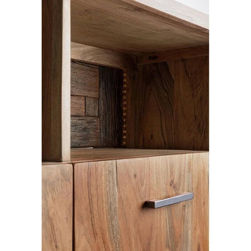 Credenza 2 Ante in Legno di Acacia con Gambe in Acciaio - MANGAL