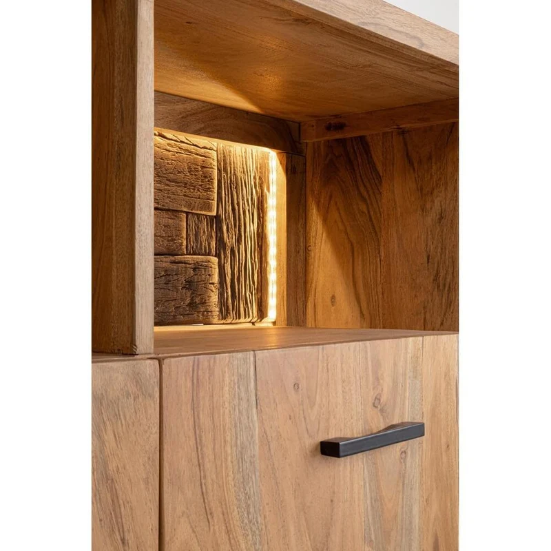 Credenza 2 Ante in Legno di Acacia con Gambe in Acciaio - MANGAL