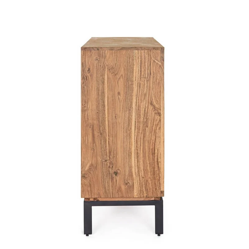 Credenza 2 Ante in Legno di Acacia con Gambe in Acciaio - MANGAL