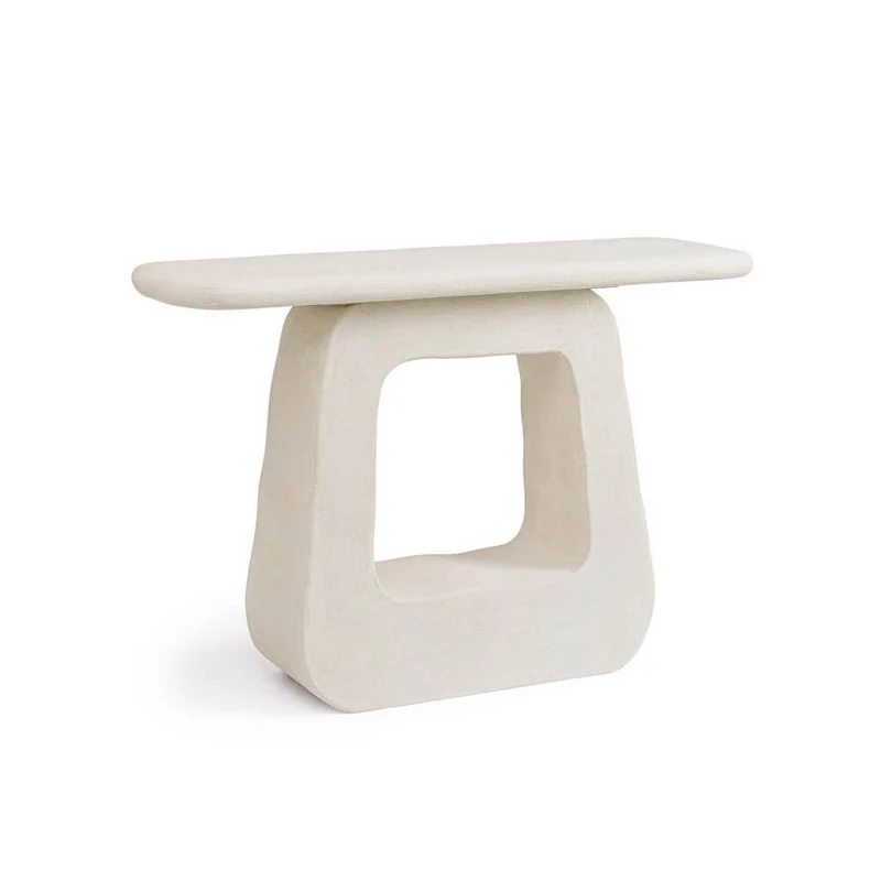 Consolle in MDF finitura sabbiata bianca design scultura - ALBIN