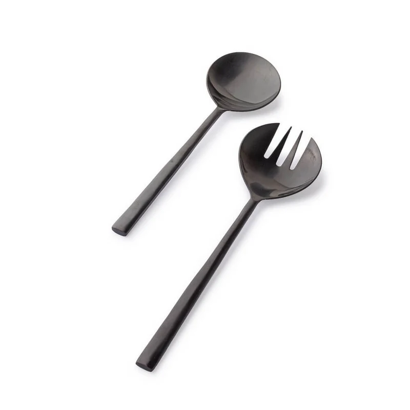Set di Posate da Insalata in Acciaio Inox Finitura Nera Satinata - HESTIA