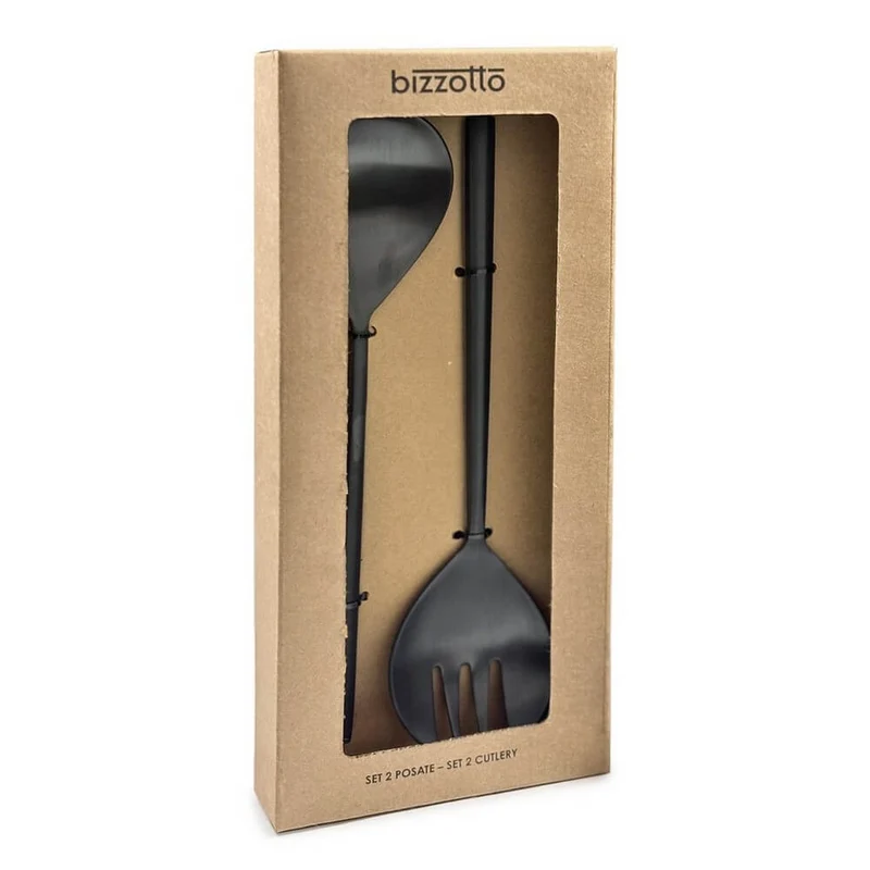Set di Posate da Insalata in Acciaio Inox Finitura Nera Satinata - HESTIA