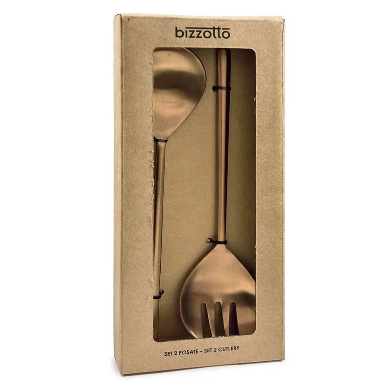 Set di Posate da Insalata in Acciaio Inox Finitura Nera Satinata - HESTIA