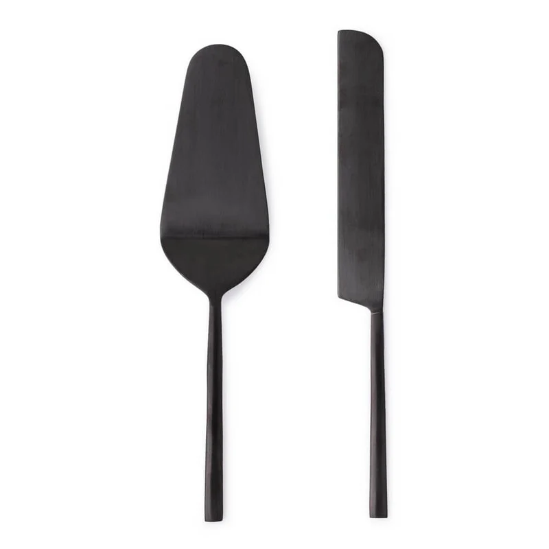 Set 2 Posate da Dessert in Acciaio Inossidabile Nero Satinato - HESTIA