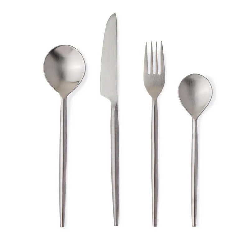 Set 16 Posate in Acciaio Inossidabile Satinato Design Moderno - BRONTE