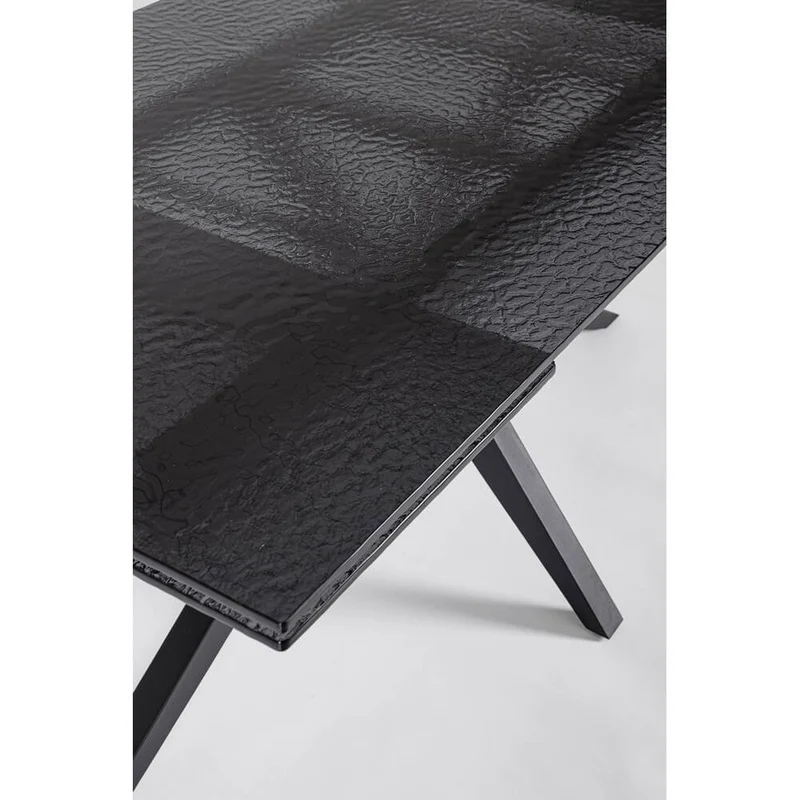 Tavolo da Pranzo Allungabile 160-240 cm Piano in Vetro Base Acciaio - AIRA