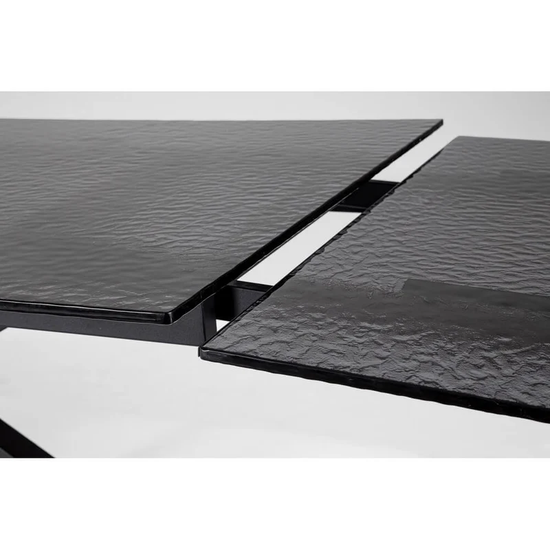 Tavolo da Pranzo Allungabile 160-240 cm Piano in Vetro Base Acciaio - AIRA