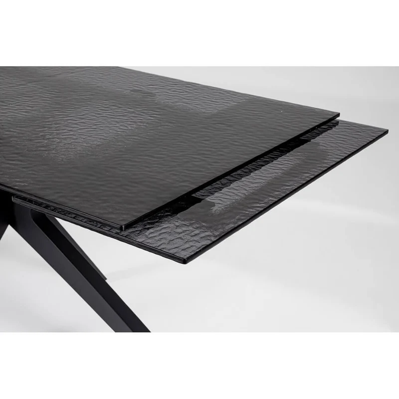 Tavolo da Pranzo Allungabile 160-240 cm Piano in Vetro Base Acciaio - AIRA