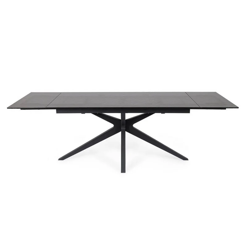 Tavolo da Pranzo Allungabile 160-240 cm Piano in Vetro Base Acciaio - AIRA