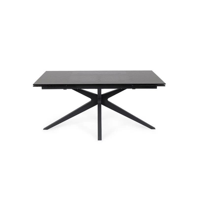 Tavolo da Pranzo Allungabile 160-240 cm Piano in Vetro Base Acciaio - AIRA