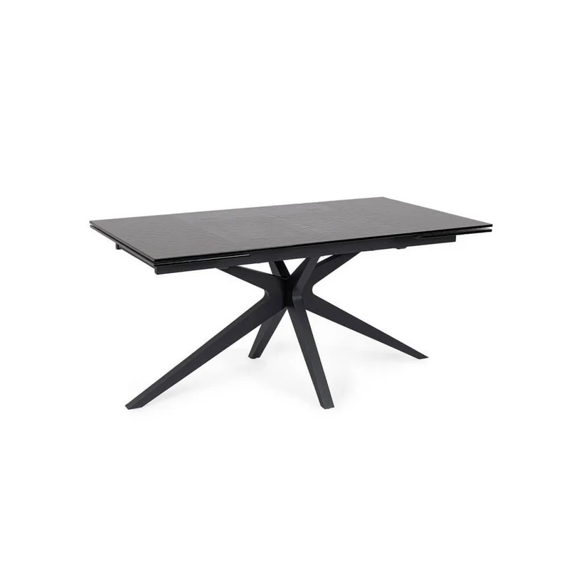 Tavolo da Pranzo Allungabile 160-240 cm Piano in Vetro Base Acciaio - AIRA
