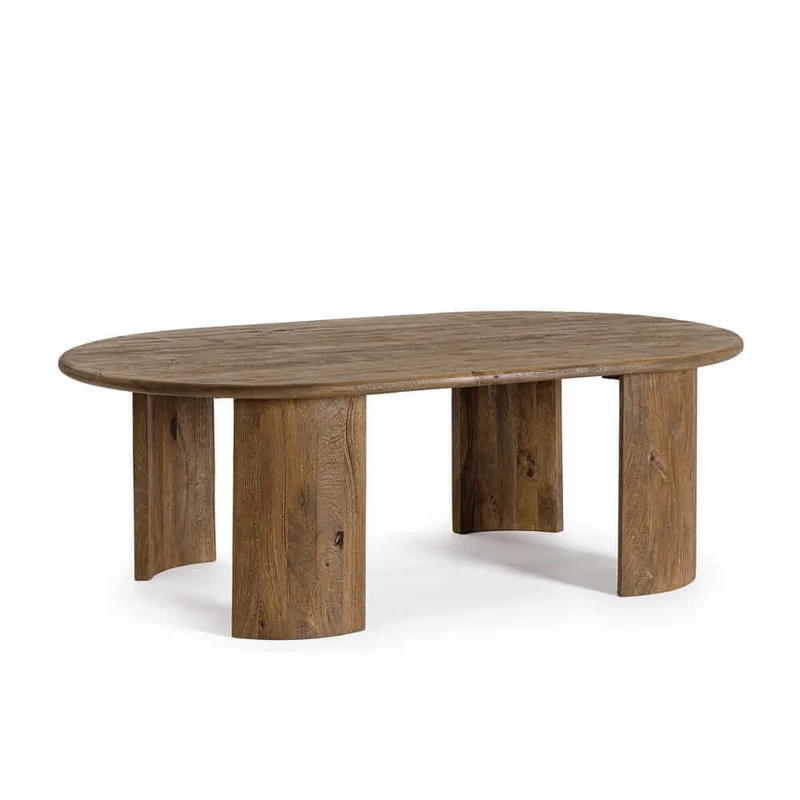 Tavolino da salotto ovale in legno di mango naturale - PHOENIX
