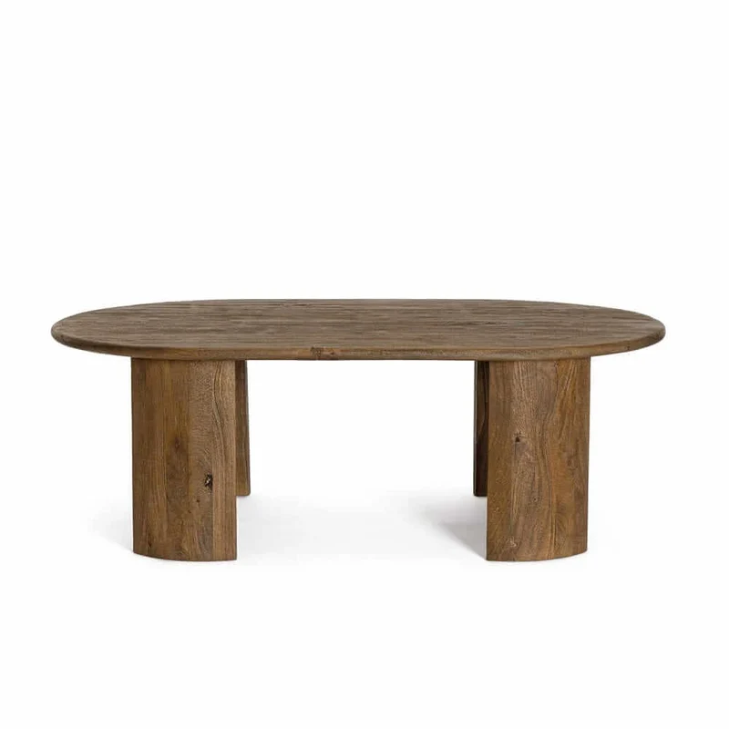 Tavolino da salotto ovale in legno di mango naturale - PHOENIX