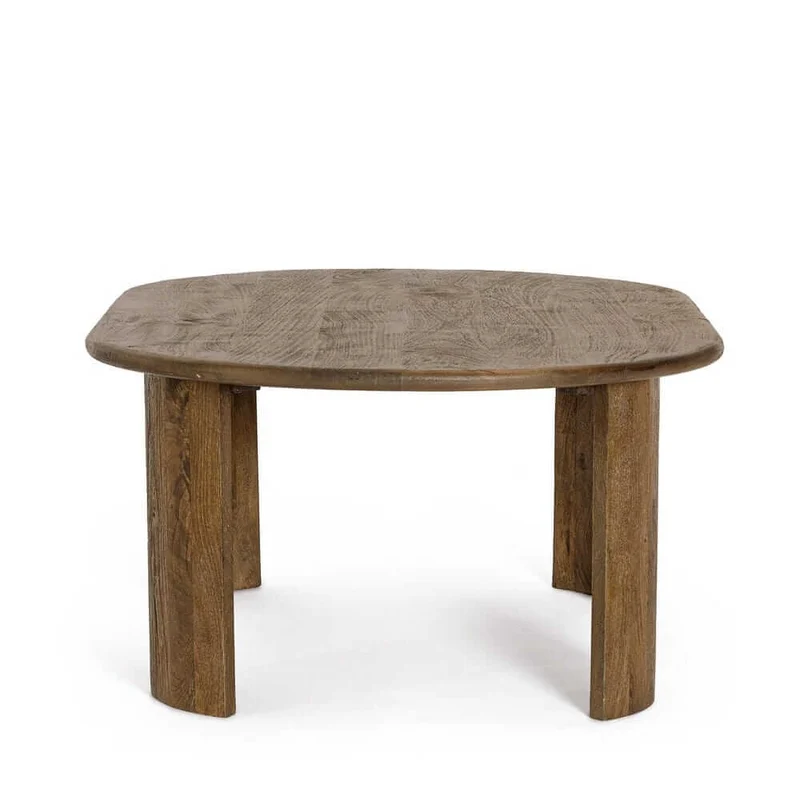 Tavolino da salotto ovale in legno di mango naturale - PHOENIX