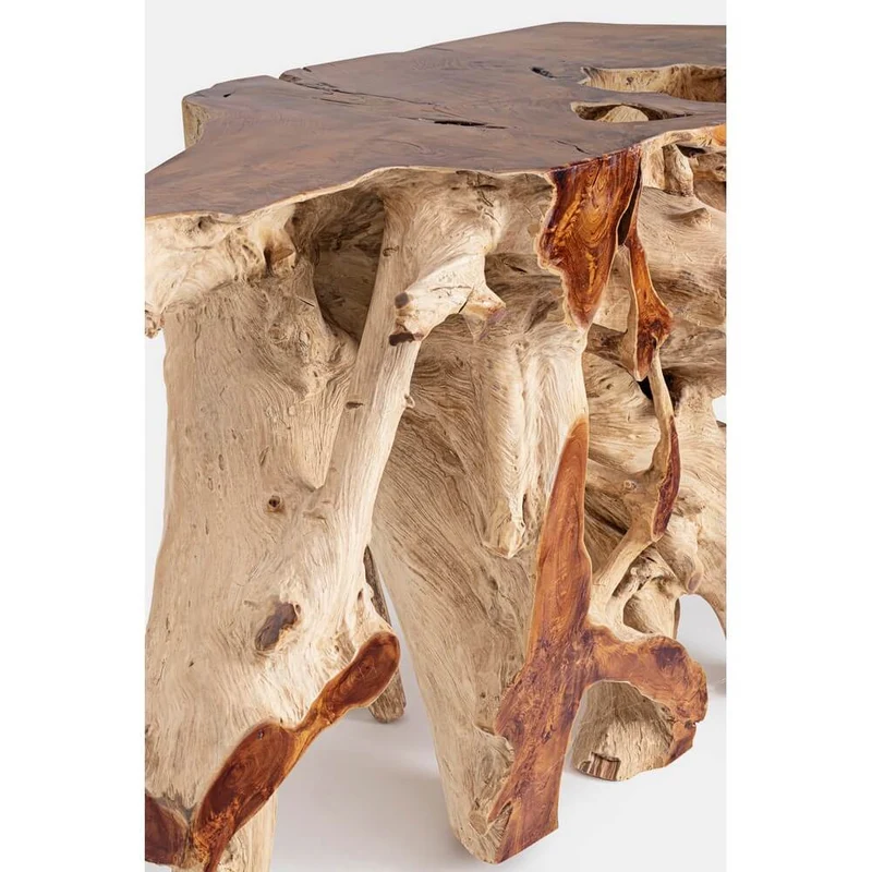 Consolle in Radici di Teak Naturale Fatta a Mano 150x45 - ROSE