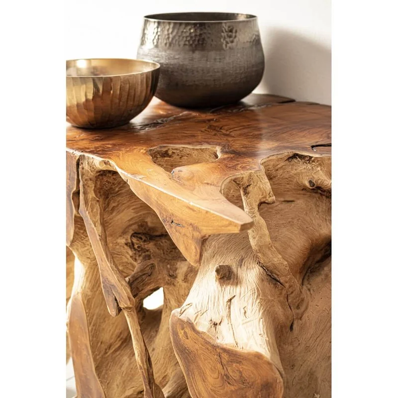 Consolle in Radici di Teak Naturale Fatta a Mano 150x45 - ROSE