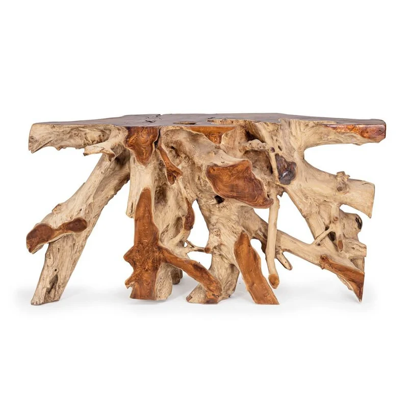 Consolle in Radici di Teak Naturale Fatta a Mano 150x45 - ROSE