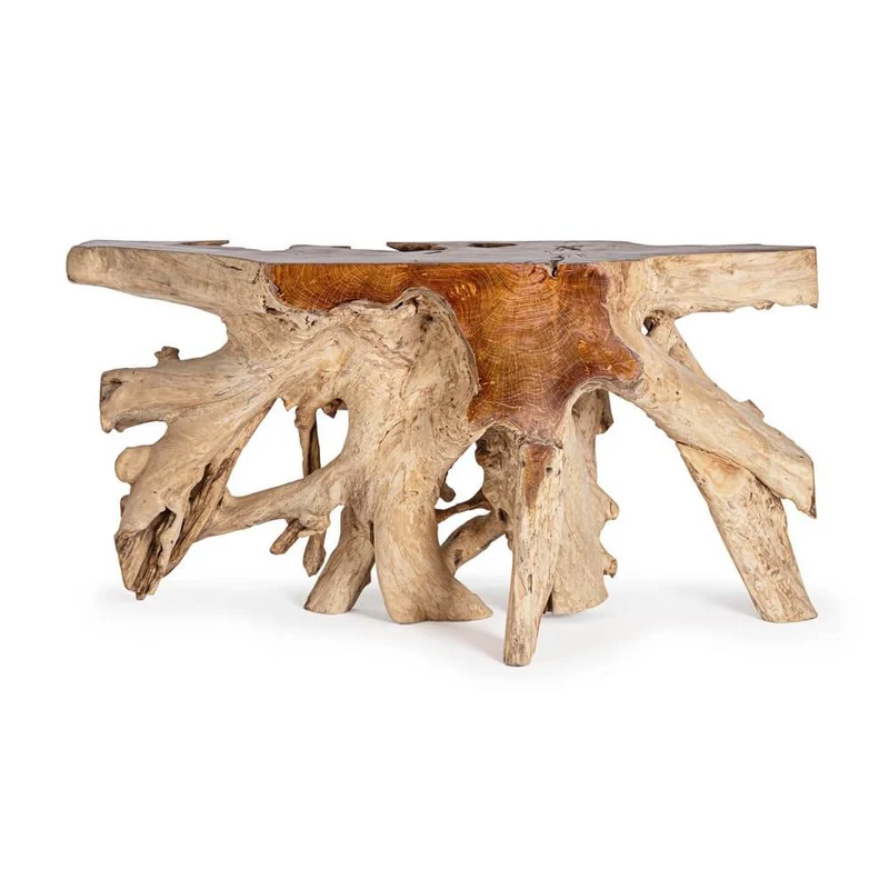 Consolle in Radici di Teak Naturale Fatta a Mano 150x45 - ROSE