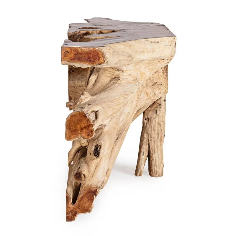 Consolle in Radici di Teak Naturale Fatta a Mano 150x45 - ROSE