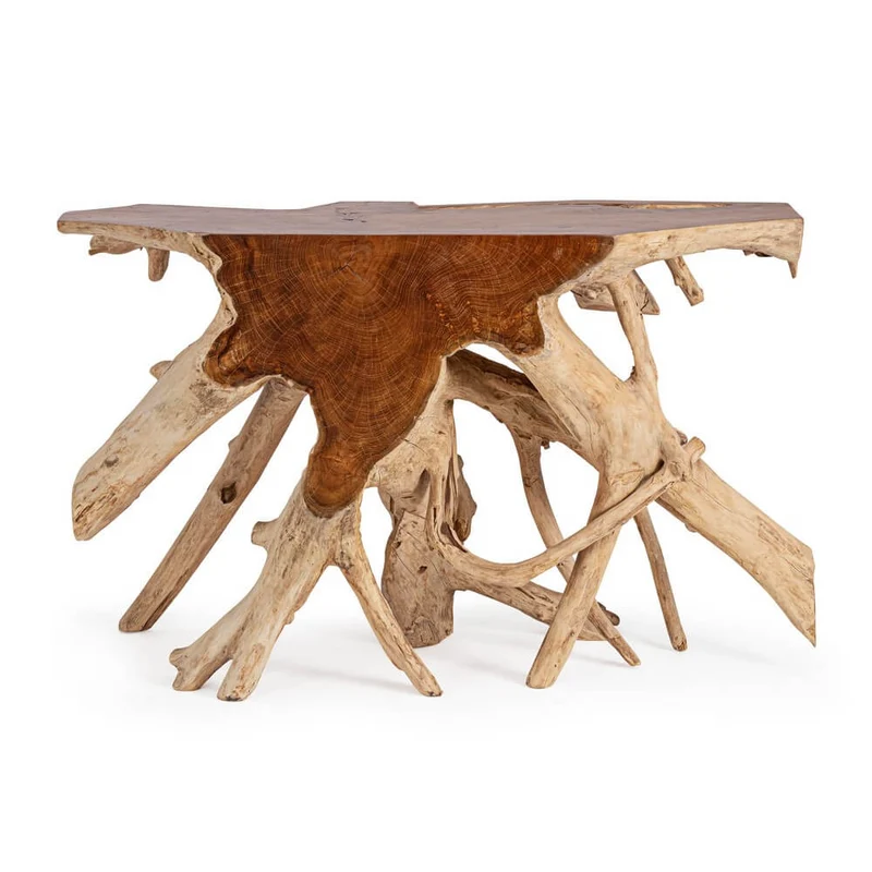 Consolle in Radici di Teak Naturale Artigianale 120x45 cm - ROSE