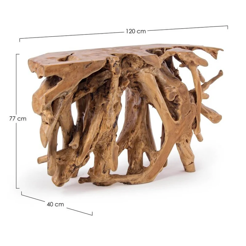 Consolle in Radici di Teak Naturale Artigianale 120x40 cm - ROSE