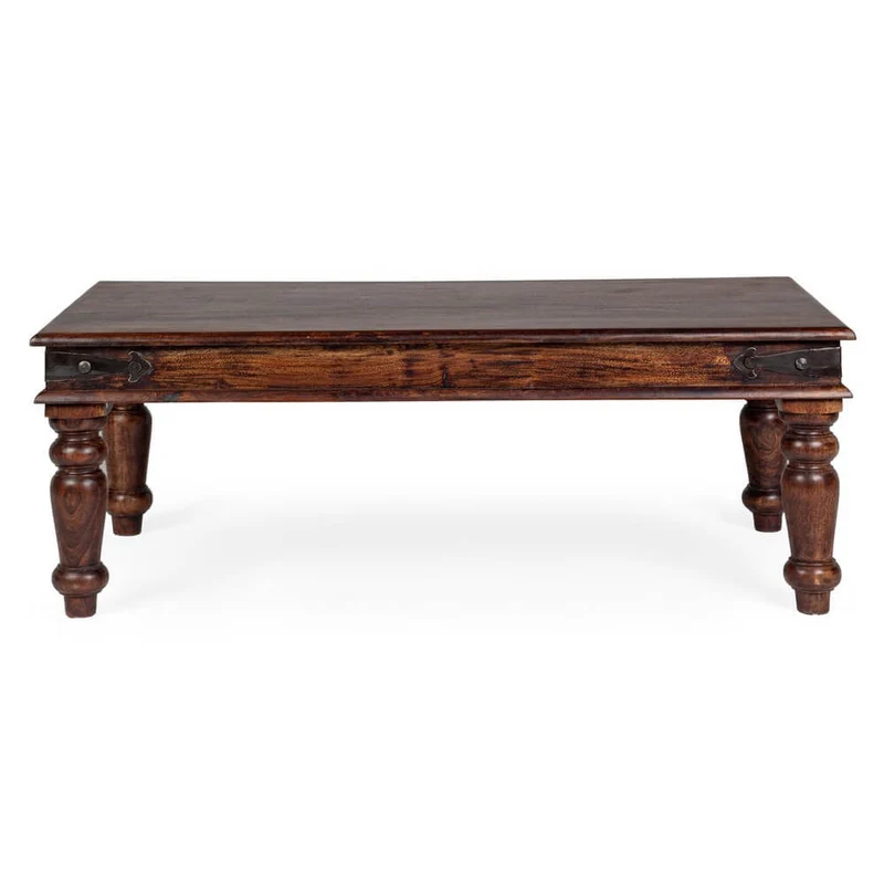 Tavolino da Salotto in Legno Massello di Acacia Stile Etnico - OASIS