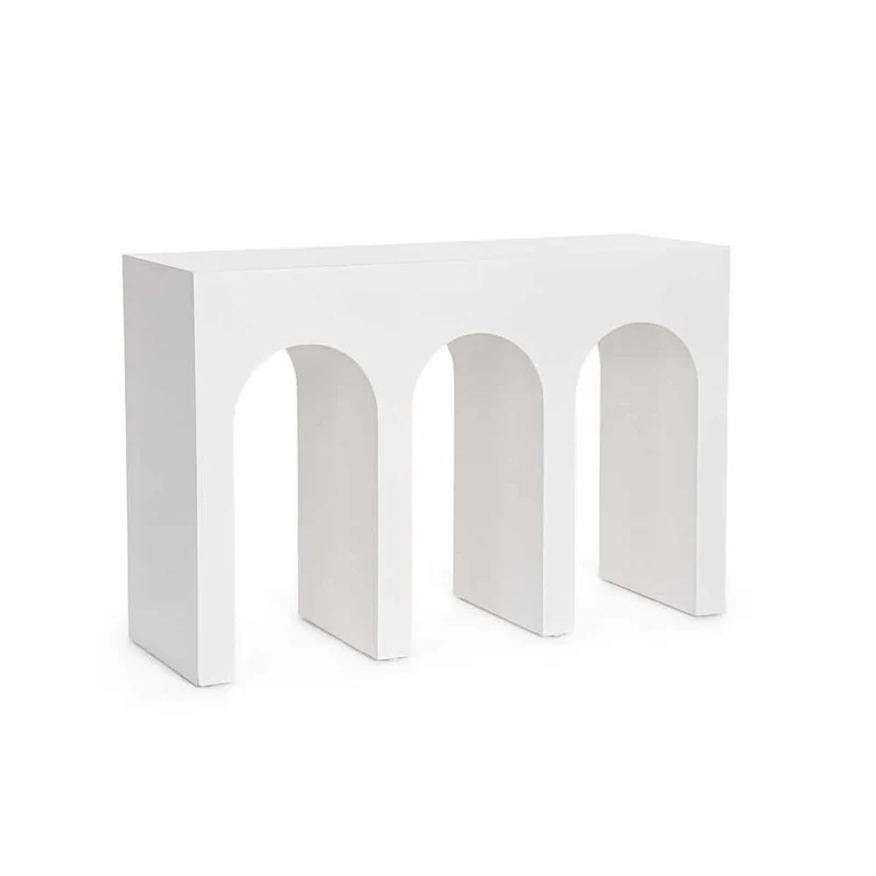 Consolle Rettangolare in MDF con Archi Bianchi Design Moderno - ROAM