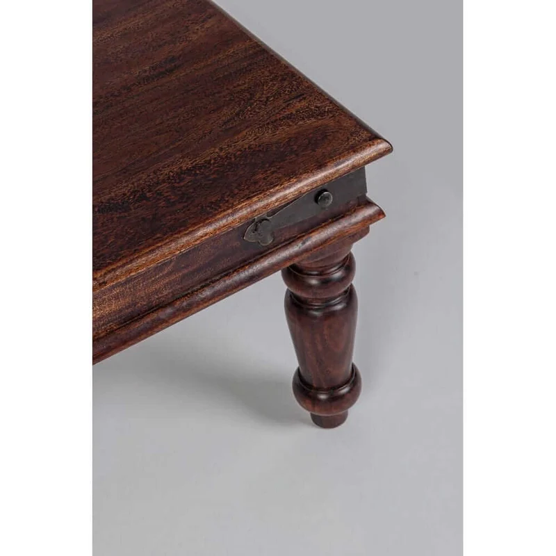 Tavolino da salotto in legno massello acacia stile etnico 60x60 - MUMBAI