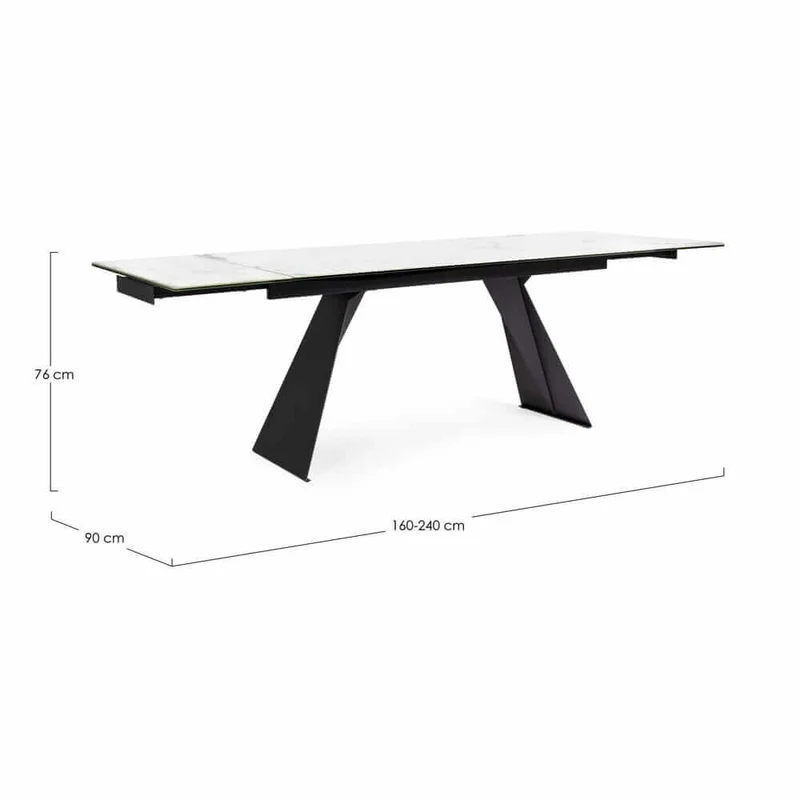 Tavolo Allungabile in Ceramica con Base in Acciaio 160-240x90 - ORION