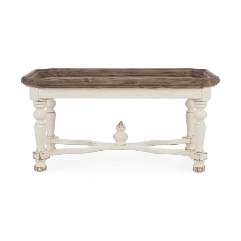 Tavolino da Salotto in Legno di Abete Stile Shabby Chic - MODERN RUSTIC