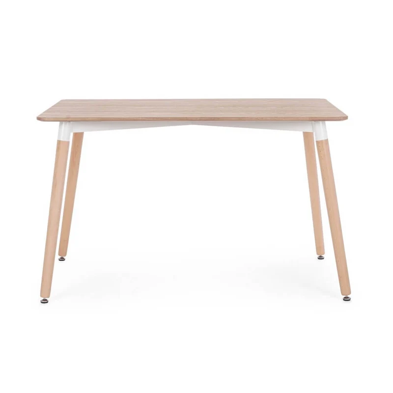 Tavolo da pranzo in legno di faggio piano effetto legno 120x80 - NOVA