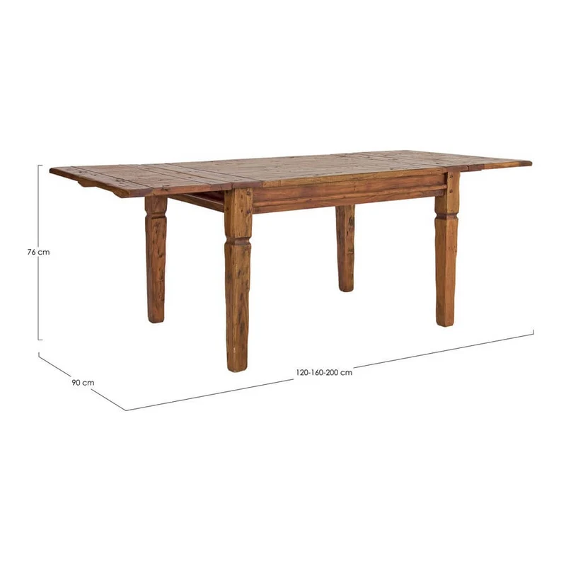 Tavolo allungabile in legno massello di acacia stile rustico - NINA