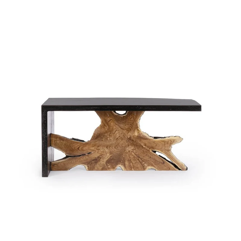 Tavolino da Salotto in Radici di Teak e Legno Suar Nero - MIA