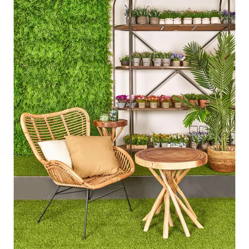 Set di 4 Poltrone in Rattan con Gambe in Acciaio Stile Boho - TATIANA