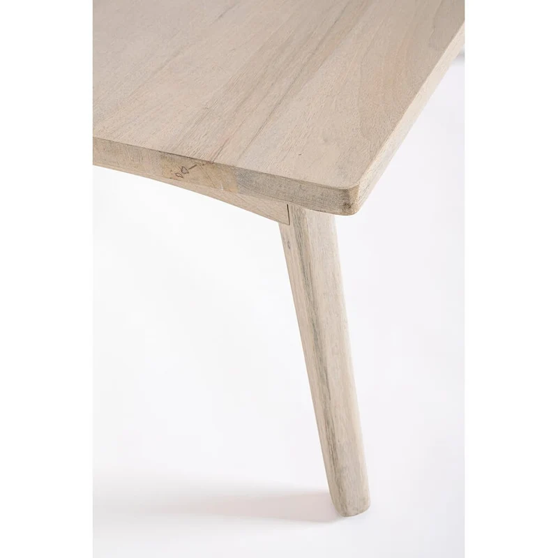 Tavolino da salotto in legno mango decapato bianco 115x55 - LENA