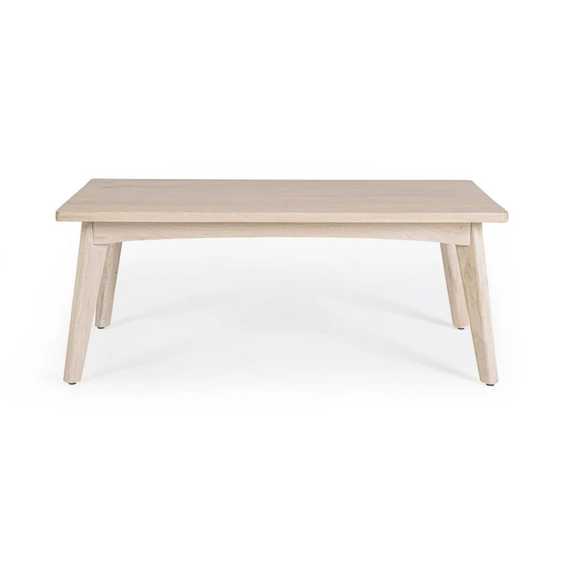 Tavolino da salotto in legno mango decapato bianco 115x55 - LENA
