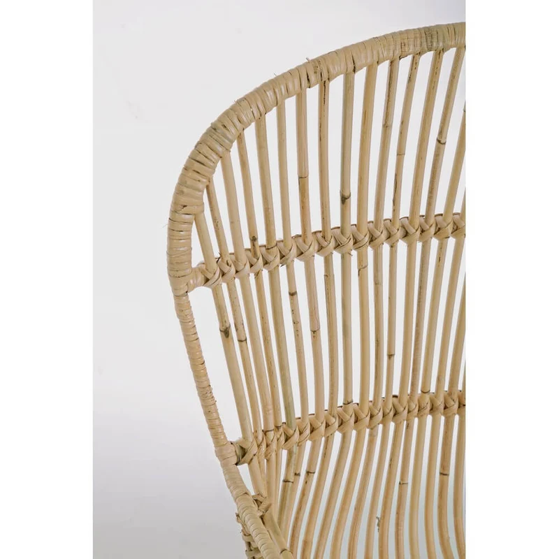 Set di 4 Poltrone in Rattan Intrecciato con Gambe in Acciaio - TATIANA