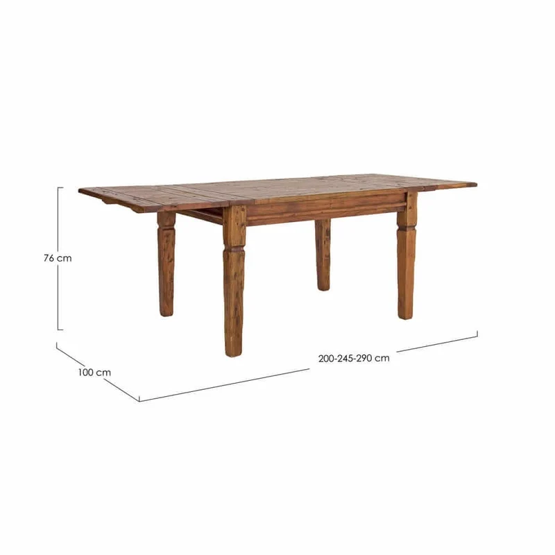 Tavolo allungabile in legno massello di acacia stile rustico - MANSION