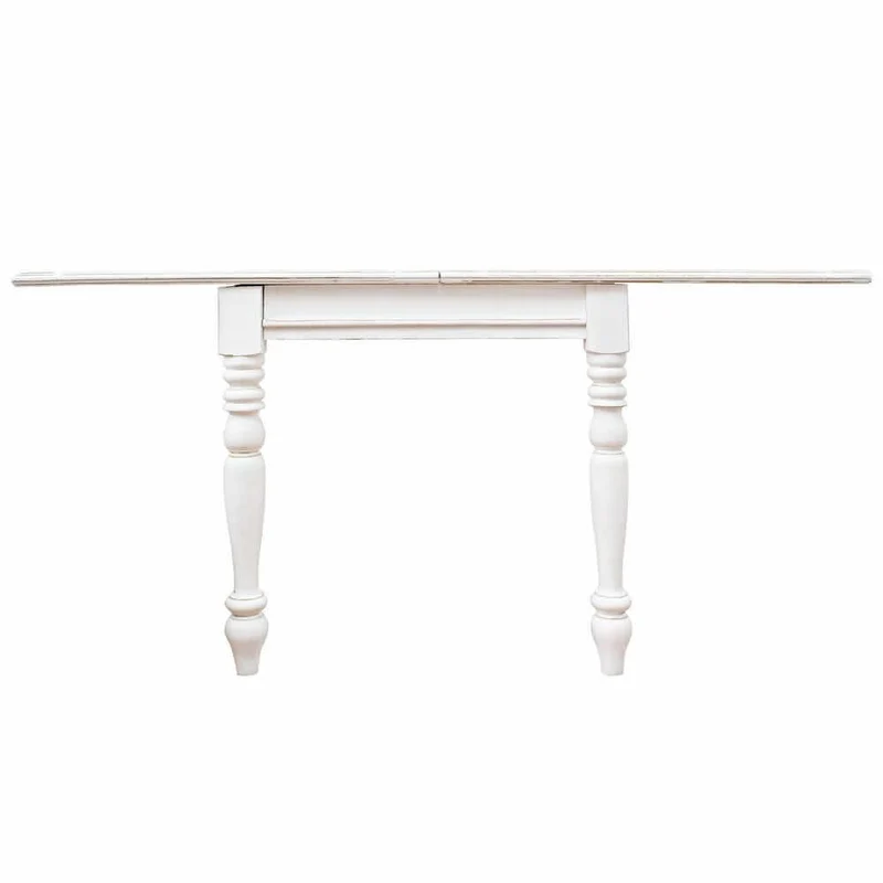 Tavolo Allungabile in Legno Mango Bianco Shabby 80-160x80 cm - MAEVE