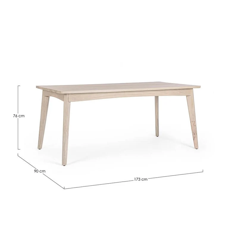 Tavolo da pranzo in legno di mango bianco decapato 173x90 cm - LENA