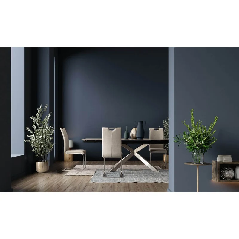 Tavolo Allungabile in Ceramica con Base in Acciaio Inox - KYRA